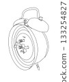 Alarm clock line drawing 133254827