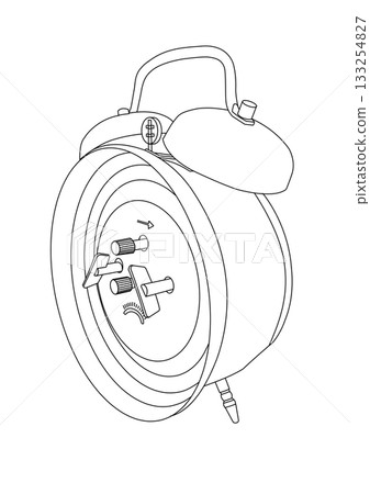 Alarm clock line drawing 133254827