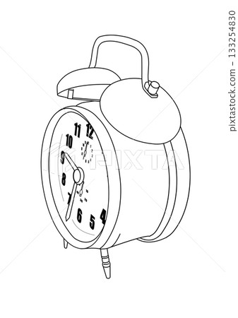 Alarm clock line drawing Alarm clock line drawing 133254830