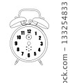 Alarm clock line drawing front no hands 133254833