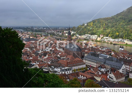 View of the city and Neckar River from Heidelberg Castle, Germany View of the city and Neckar River from Heidelberg Castle, Germany 133255214