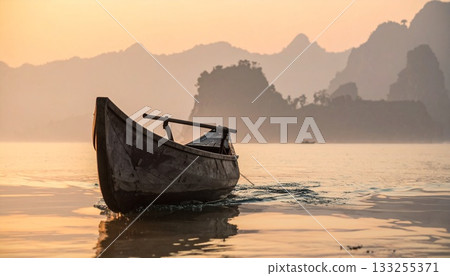 A small boat on the lake/Canoe 4 A small boat on the lake/Canoe 4 133255371