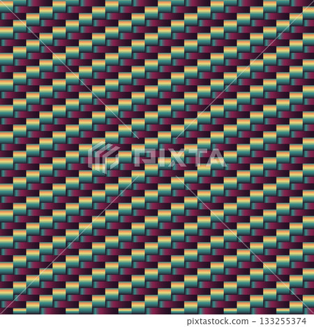 Abstract colorful gradient seamless pattern weaving. Woven polymer background. Graphic design vector illustration for Cover Banner Greeting Card Invitation Poster Flyer Party Decor Backdrop Brochure 133255374