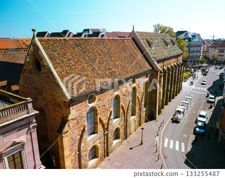 Strasbourg, France - 3 May,2016 :Beautiful old town of Strasbourg at the tourist boat pier on  133255487