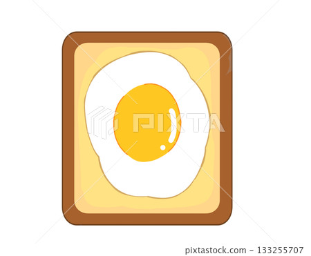 Fried egg toast icon 133255707