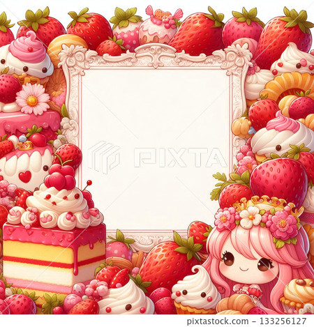 可愛的糖果裝飾相框材料 133256127