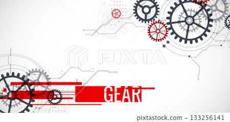 Abstract technology background. Cogwheels ART theme. Vector illustration 133256141