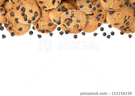 Chocolate chip cookies for a sweet treat, isolated, PNG Chocolate chip cookies for a sweet treat, isolated, PNG 133256339