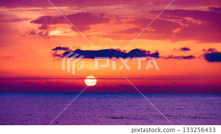 Sunrise over sea. Morning seascape. Sunrise over sea. Morning seascape. 133256433