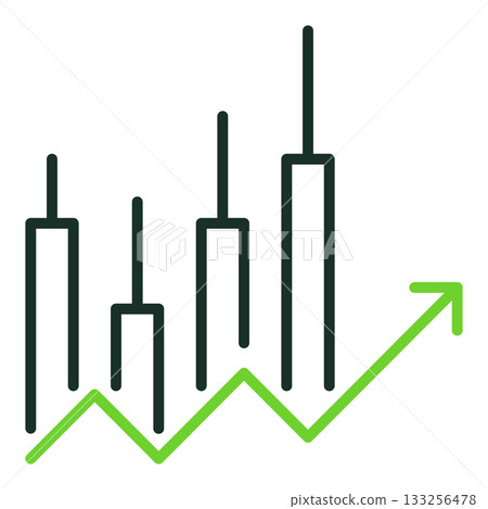 Arrow Candlestick Chart vector Investment colored icon or design element 133256478