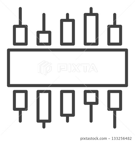 Candle Graph vector Candlestick Chart with square inside thin line icon or design element Candle Graph vector Candlestick Chart with square inside thin line icon or design element 133256482