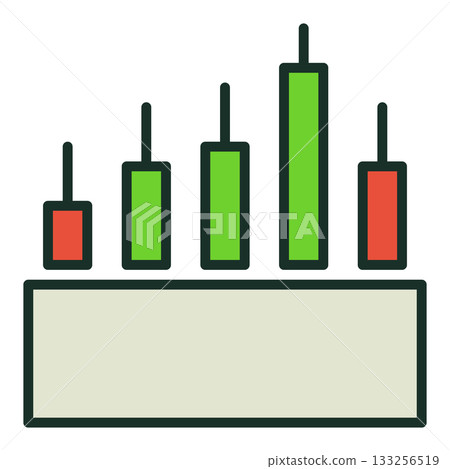 Trading Analysis Candlestick Chart vector Candle Graph colored icon or sign 133256519