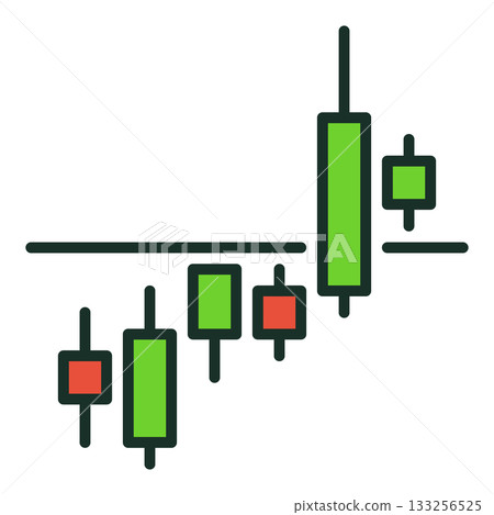 Vector Breakout Candlestick Chart colored simple icon or logo element Vector Breakout Candlestick Chart colored simple icon or logo element 133256525