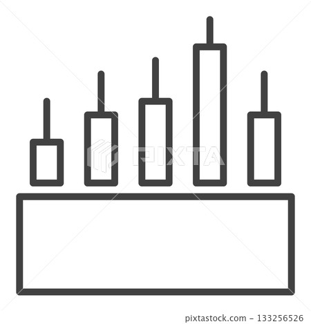 Vector Candlestick Chart Trading Analysis icon or sign in outline style Vector Candlestick Chart Trading Analysis icon or sign in outline style 133256526