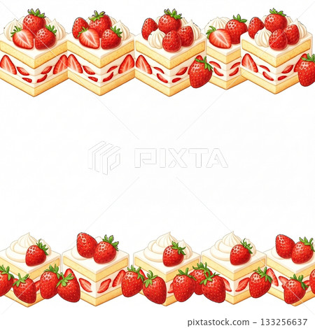 草莓蛋糕上下邊框 草莓蛋糕上下邊框 133256637