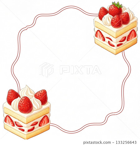 Cute sweets line background frame 133256643