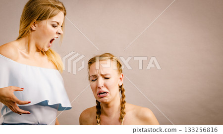 Two women having argue fight Two women having argue fight 133256816