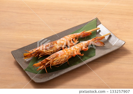 Grilled red shrimp Grilled red shrimp 133257907