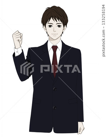 辦公室職員揮拳的插圖 133258194