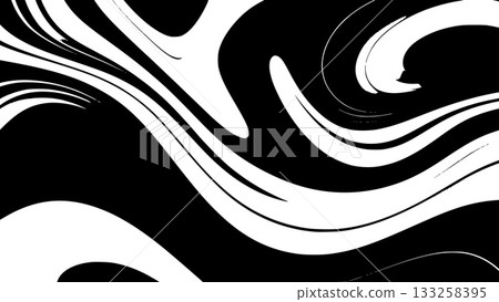 Swirling black and white pattern creates...-插圖素材 [133258395] - PIXTA圖庫