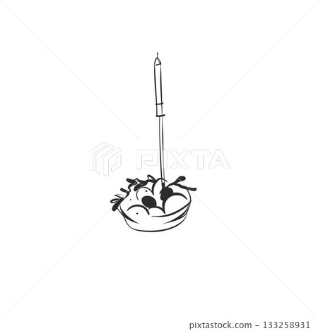 Hand drawn abstract vector graphic illustration collection with cute, stylized Happy Easter cake line design.Trendy modern Easter design concept.Vector line sketch traditional symbol. Easter icons . Hand drawn abstract vector graphic illustration collection with cute, stylized Happy Easter cake line design.Trendy modern Easter design concept.Vector line sketch traditional symbol. Easter icons . 133258931