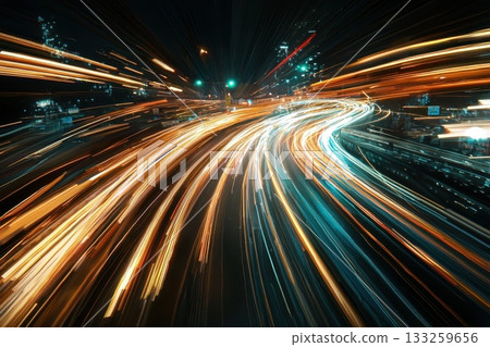 Dynamic Light Trails from Traffic on Urban Highway at Night Capturing Motion and Energy Dynamic Light Trails from Traffic on Urban Highway at Night Capturing Motion and Energy 133259656