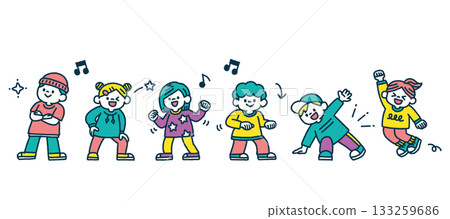 兒童舞蹈課手繪簡筆畫集 133259686