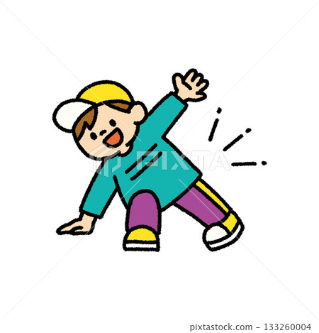 Children's dance pose hand-drawn illustration 133260004