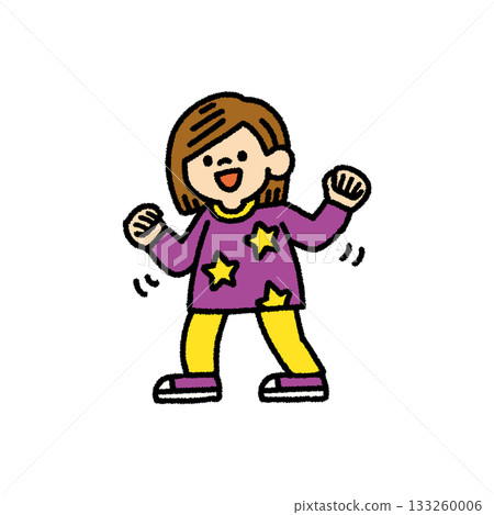 Children's dance rhythm pose hand-drawn illustration 133260006
