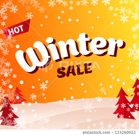 Winter background with Christmas tree branches, snowflakes. New year sale. Season discount, winter best price flyers set. Xmas flyer advertising. Winter background with Christmas tree branches, snowflakes. New year sale. Season discount, winter best price flyers set. Xmas flyer advertising. 133260022