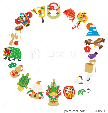 新年插畫邊框材料 133260531