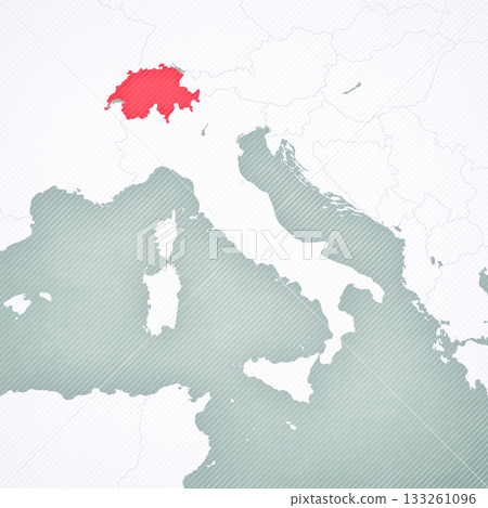 Map of Italian Peninsula - Switzerland 133261096