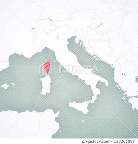 Map of Italian Peninsula - Corsica 133261097