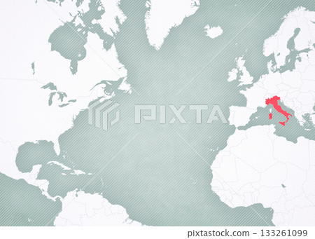 Map of North Atlantic Ocean - Italy 133261099