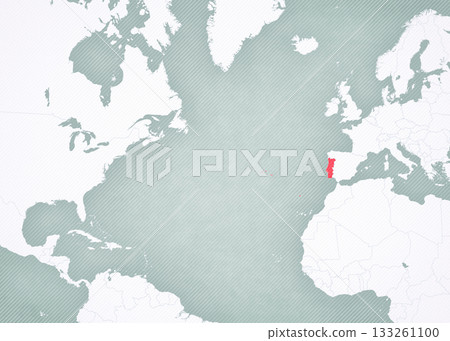 Map of North Atlantic Ocean - Portugal 133261100