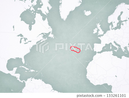 Map of North Atlantic Ocean - Azores Map of North Atlantic Ocean - Azores 133261101