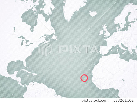 Map of North Atlantic Ocean - Cape Verde 133261102