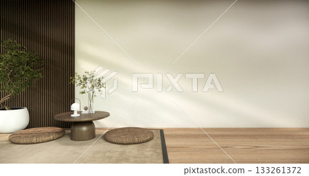 low table in room Japanese style with decoration muji minimal. 3D rendering 133261372