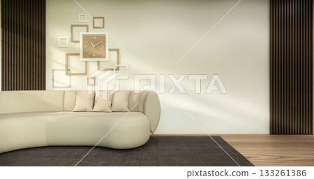 living rooom japanese on Modern room interior wabisabi style.3D rendering living rooom japanese on Modern room interior wabisabi style.3D rendering 133261386