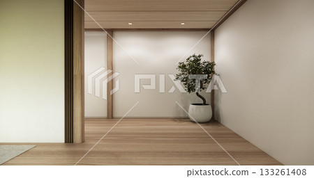 Architecture and interior concept Empty room and wood panels wall background 3D illustration rendering Architecture and interior concept Empty room and wood panels wall background 3D illustration rendering 133261408