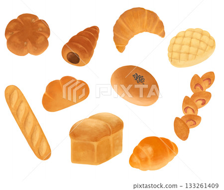 Bread illustration set Bread illustration set 133261409