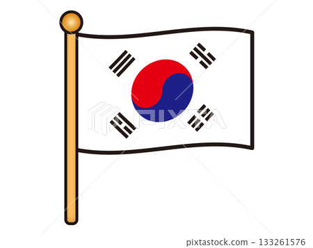 簡易韓國國旗圖示插畫素材 3 133261576