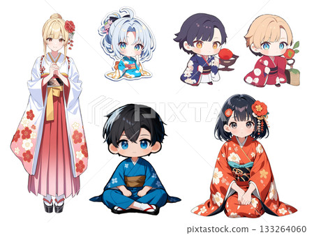 Kimono illustration set 133264060