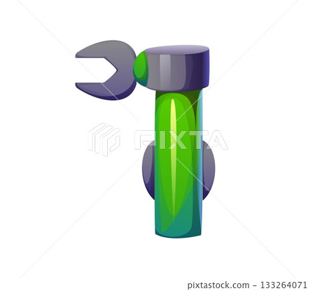 Robot font, robotic machine hand gear typeface for robotic engineering, cartoon vector type. Robot hand font number of robotic mechanism of droid transformer tool and robotic mechanical part type 133264071