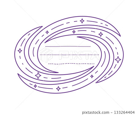 Space galaxy disk kids memo note template. Kids memo note vector template, daily planner checklist outline frame. Child schedule , scrapbook or diary coloring page with space nebula, galaxy stars 133264404