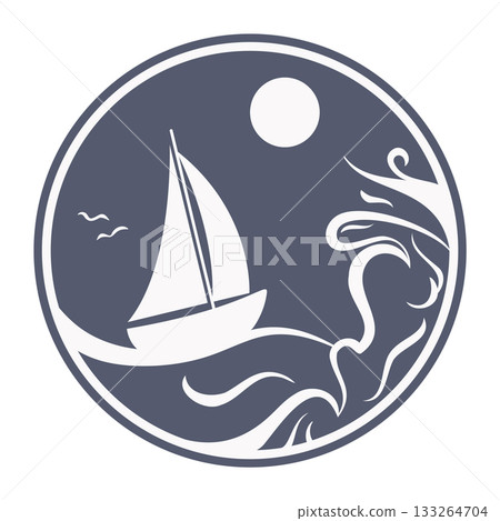 sailboat in the ocean 133264704