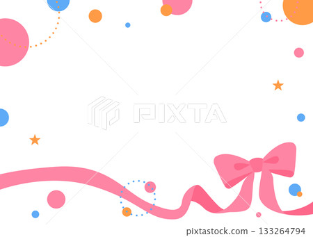 絲帶裝飾框，圓形物體，波普設計 133264794