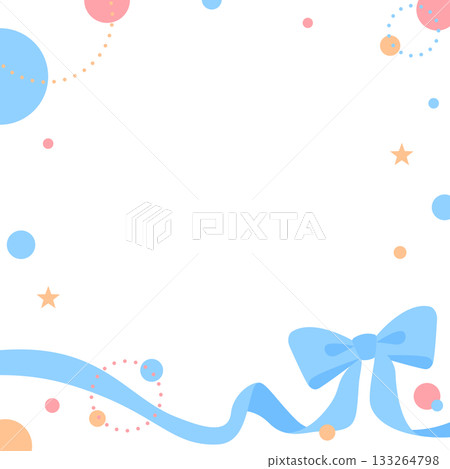 Ribbon decoration frame, circular object, pop design Ribbon decoration frame, circular object, pop design 133264798