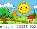What a wonderful world.Peace.Sunny joyful rural landscape 133264902