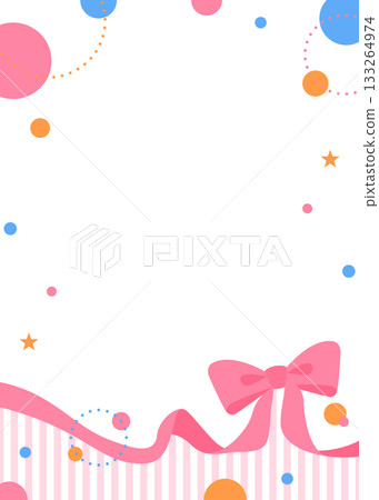 Ribbon decoration frame, circular object, pop design 133264974